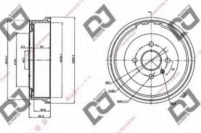 DJ PARTS br1064 -  Тормозной барабан